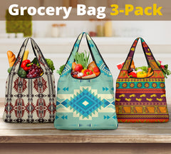 Powwow Store pattern grocery bag 3 pack set 20