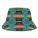 Powwow Store gb nat00046 01 blue native tribes pattern bucket hat