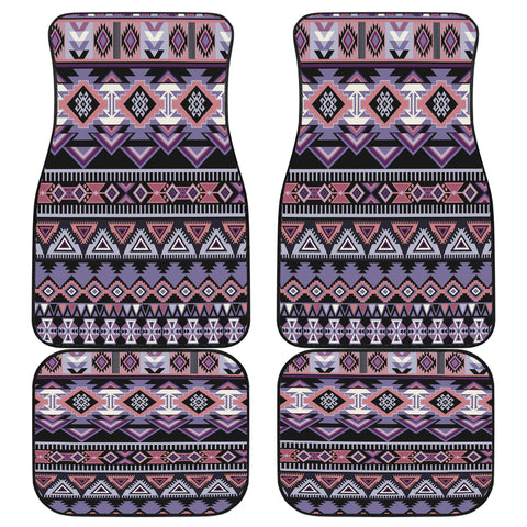 GB-NAT00593 Ethnic Pattern  Front And Back Car Mats (Set Of 4)