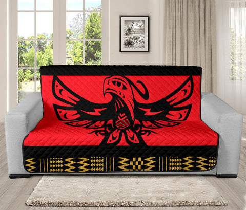 Red Thunderbird Native American 70" Sofa Protector - Powwow Store