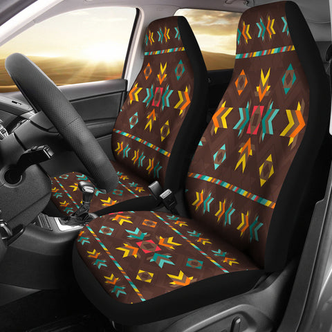 GB-NAT00600 Brown Pattern Native Car Seat Cover