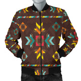 Powwow StoreGBNAT00600 GBNAT00600 Brown Pattern Native Men's Bomber Jacket