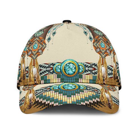 Powwow Store gb nat00059 brown pattern breastplate classic cap