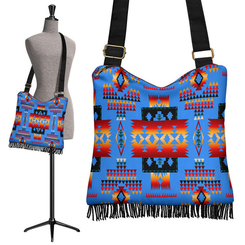 GB-NAT00046-13 Navy Tribes Pattern Native American Boho Handbag