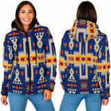 Powwow StoreGBNAT0006204 Navy Tribe Women's Padded Hooded Jacket New