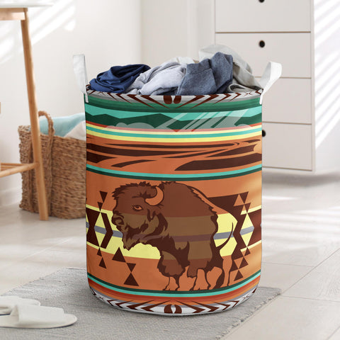 Powwow Store gb nat00024 bison native american laundry basket