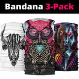 Pink Eyes Owl Bandana 3-Pack NEW