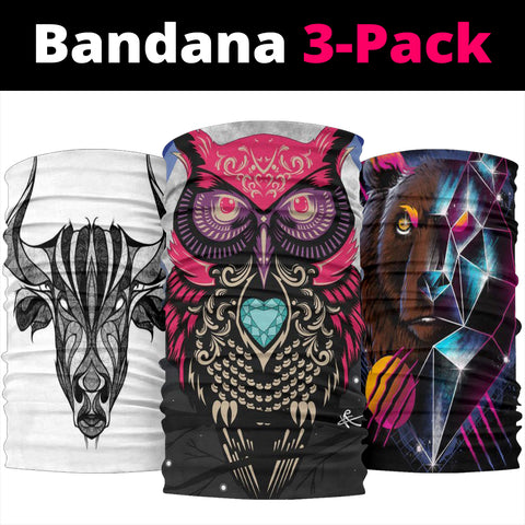Pink Eyes Owl Bandana 3-Pack NEW