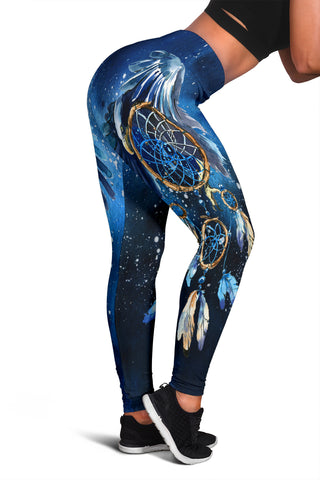 Powwow Store blue galaxy dreamcatcher native american womens leggings gb nat00065 legg01