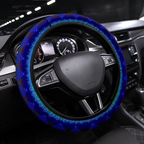 Powwow StoreGBNAT0068003 Pattern Blue Steering Wheel Cover