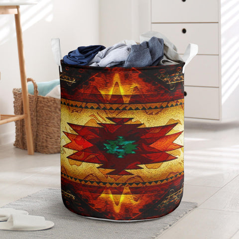 GB-NAT00068 United Tribes Brown Design Laundry Basket
