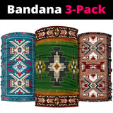 Indigenous Design Green Native American Bandana 3-Pack New