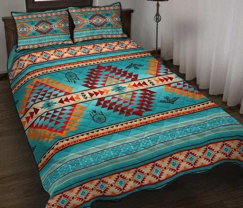 Blue Thunderbirds Dreamcatcher American Quilt Bed Set - Powwow Store