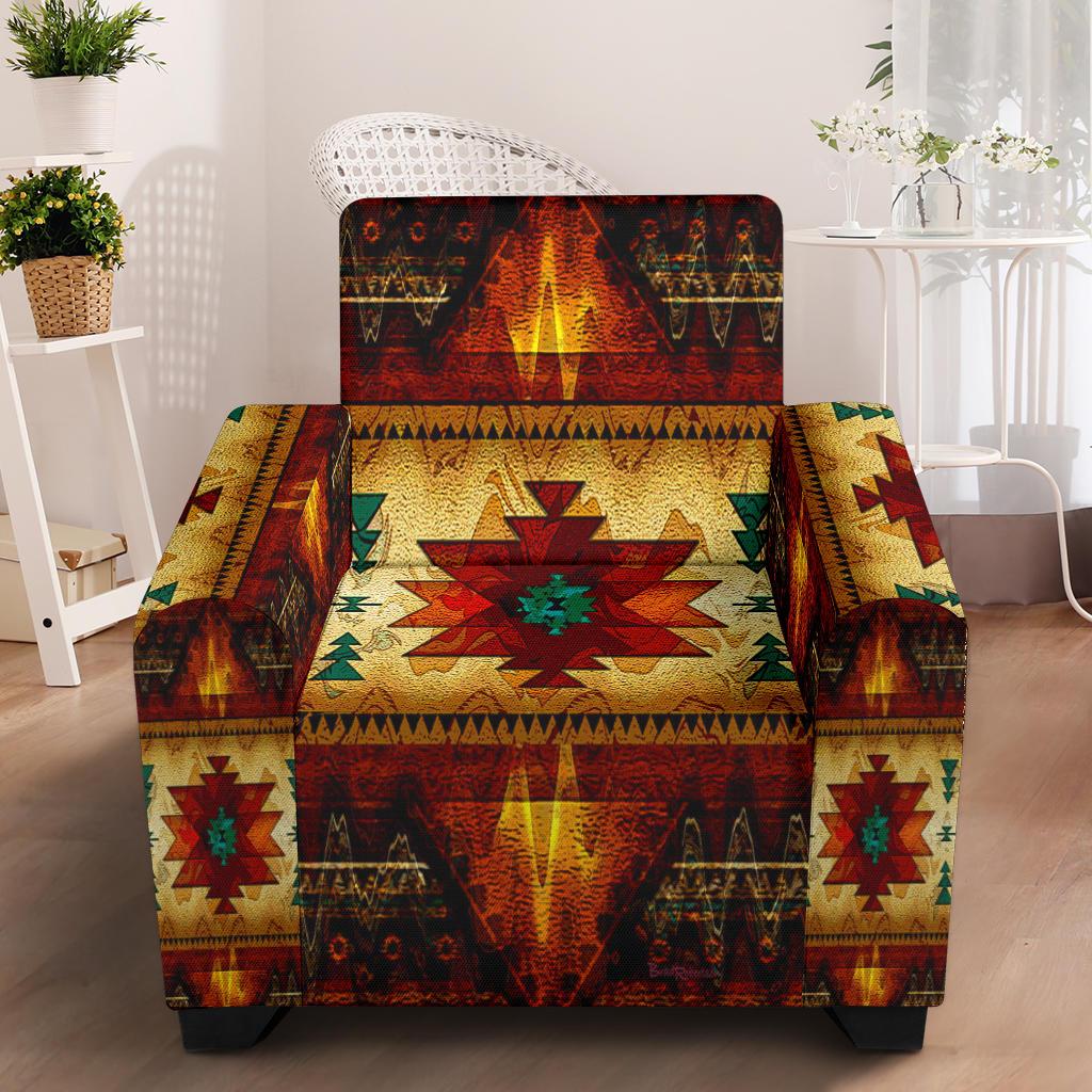 Southwest Brown Symbol Native American 43" Chair Slip Cover