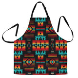 Powwow Store gb nat00046 02 black native tribes pattern native american apron