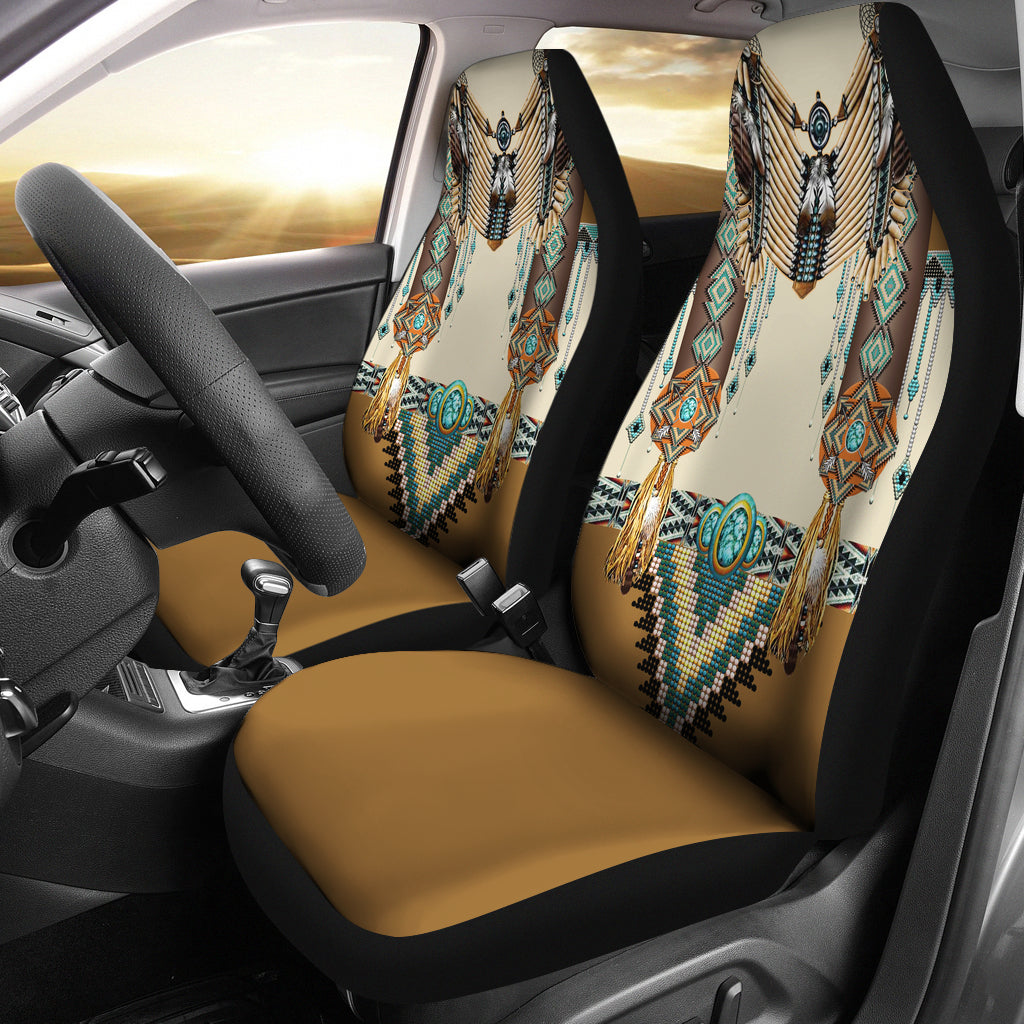 Brown Pattern Breastplate Native American Car Seat Cover GB-NAT00059-CARS01 - Powwow Store