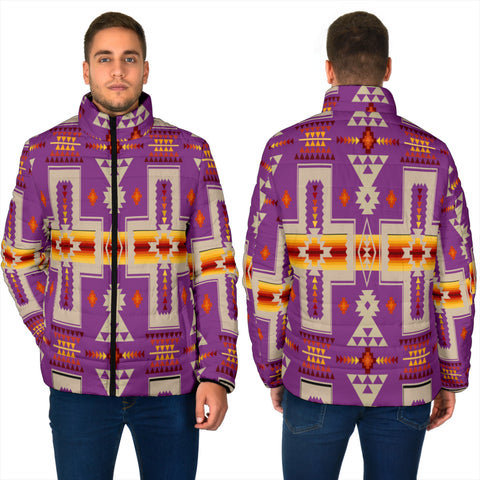 GB-NAT00062-07 Light Purple Design Men's Padded Jacket