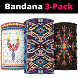 Pink Blue Native Tribes Pattern Native American Bandana 3-Pack New