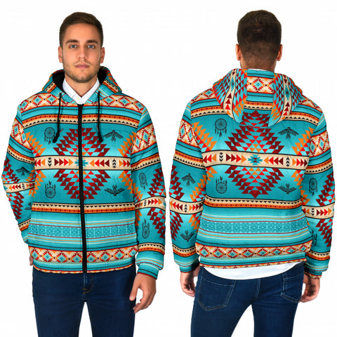 Patten Blue Native Men's Padded Hooded Jacket