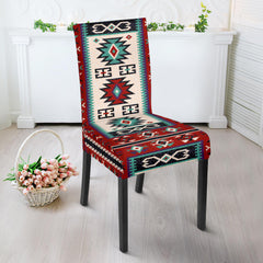 GB-NAT00370 Geometric Red Pattern Dining Chair Slip Cover - Powwow Store