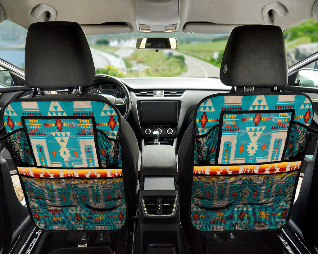 GB-NAT00062-05 Turquoise Tribe Car Back Seat Organizers
