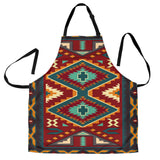 Powwow Store gb nat00061 red yellow pattern native american apron