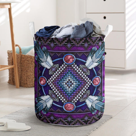 GB-NAT00023-03 Naumaddic Arts Dark Purple Laundry Basket
