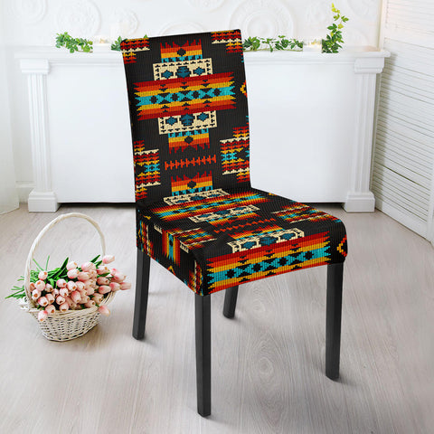 GB-NAT00402 Black Pattern Native Dining Chair Slip Cover