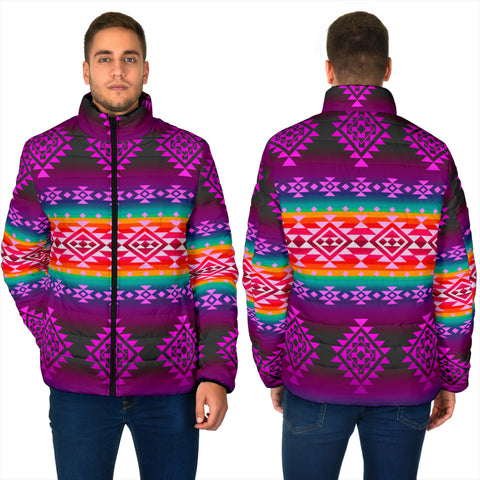 GB-NAT00680 Pattern Purple Native Men's Padded Jacket