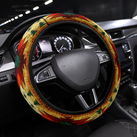 GB-NAT00068 United Tribes Brown Steering Wheel Cover