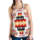 Powwow Store gb nat00075 white tribes pattern native american racerback tank