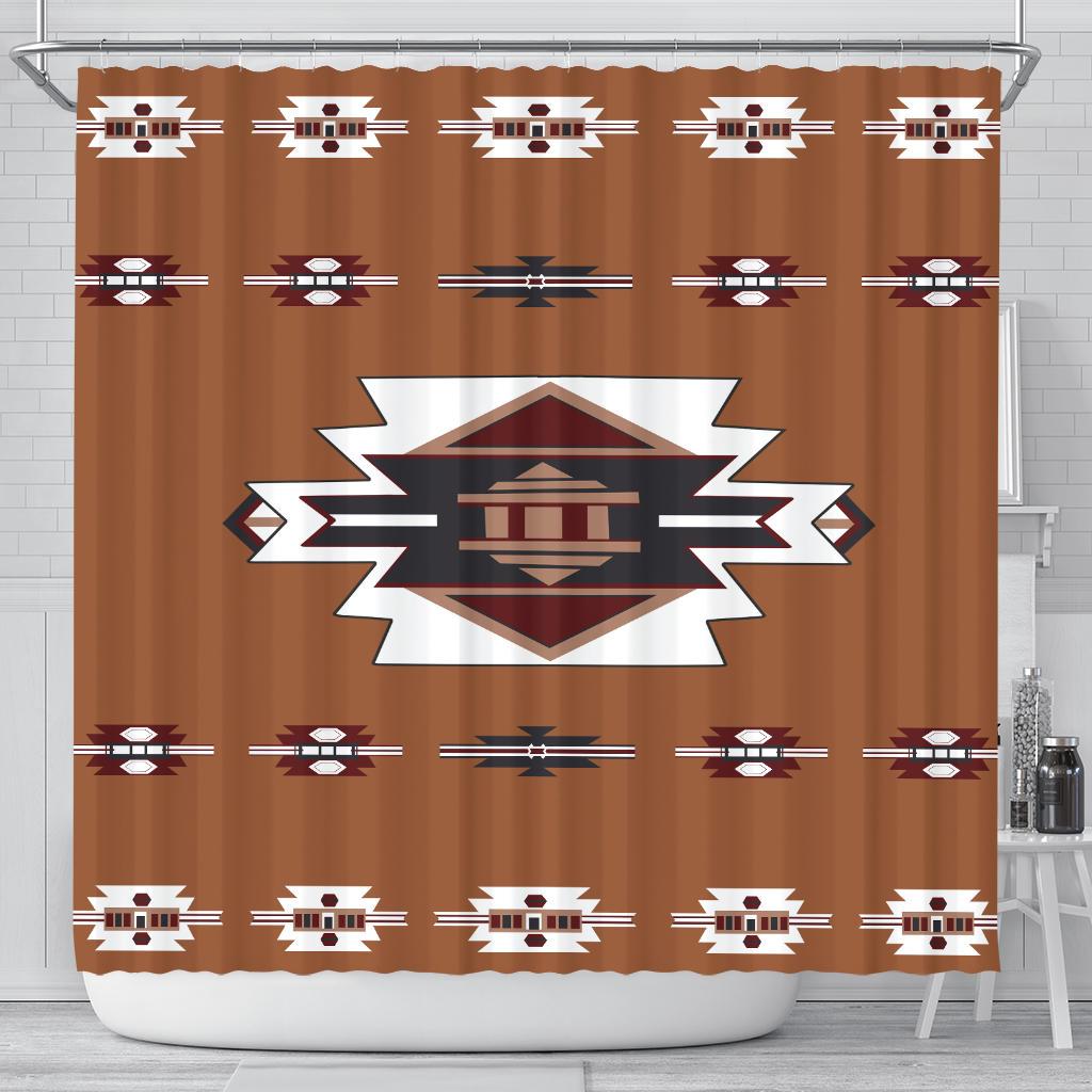 Brown Pattern  Shower Curtain