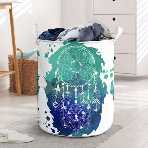 Powwow Store gb nat00376 blue green dream catcher laundry basket