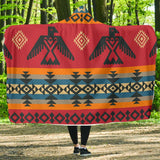 Red Thunderbird Tribal Native American Style Hooded Blanket - Powwow Store