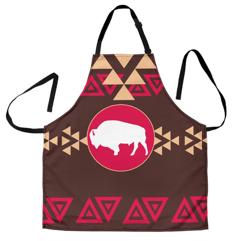 Brown Bison Native American Apron - ProudThunderbird