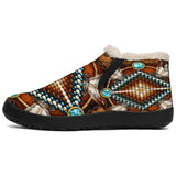 Naumaddic Arts Brown Native American Winter Sneakers - Powwow Store