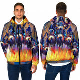 Powwow StoreGBNAT00013 5 Warriors Native American Men's Padded Hooded Jacket