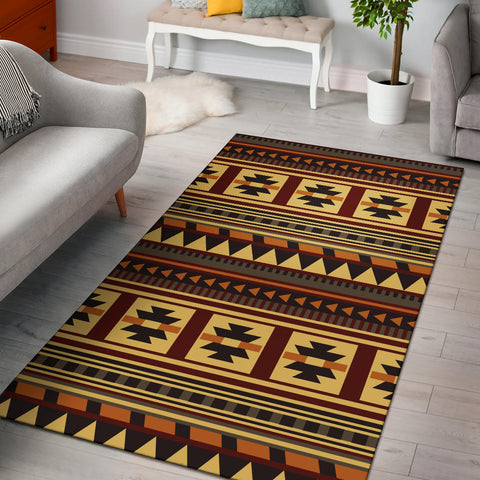 Powwow Store gb nat00507 brown ethnic pattern native area rug