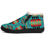 Blue Native Tribes Pattern Native American Winter Sneakers - Powwow Store