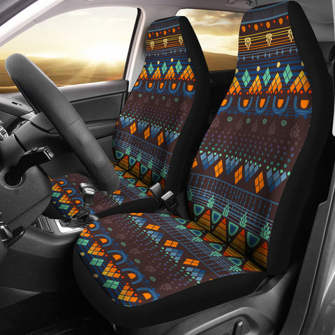 GB-NAT00582 Ethno Brown Blue Car Seat Cover