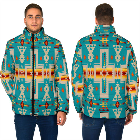 GB-NAT00062-05 Turquoise Tribe Men's Padded Jacket