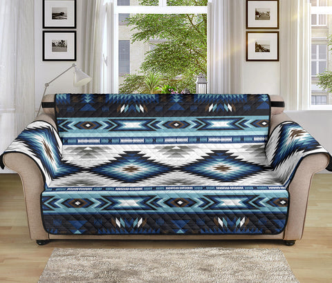 Powwow StoreGBNAT00528 Blue Colors Pattern 70" Sofa Protector