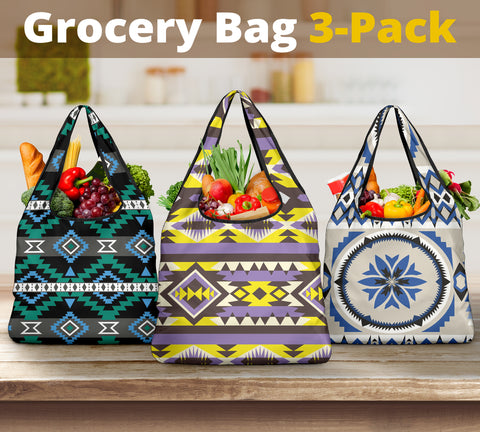 Pattern Grocery Bag 3-Pack SET 57