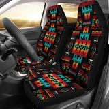GB-NAT00046-02 Black Native Tribes Pattern Native American Car Seat Covers