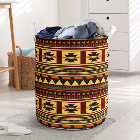 Powwow Store gb nat00507 brown ethnic pattern native laundry basket