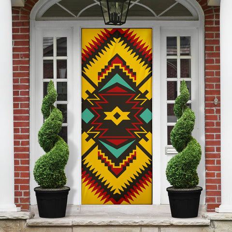 GB-NAT00413 Abstract Geometric Ornament Door Sock