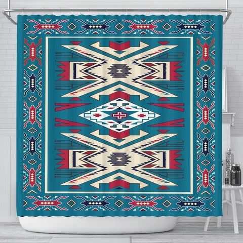 Pink Blue Coloful Design Native American Shower Curtain