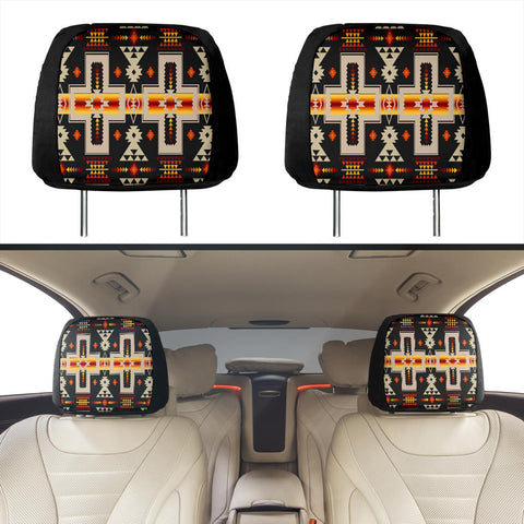 Powwow Store gb nat00062 01 gb nat00062 01 black tribe design headrests cover