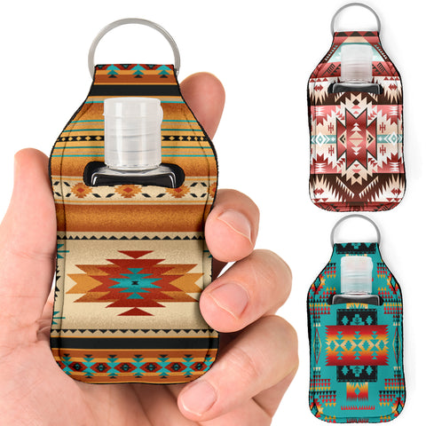 Native Pattern Sanitizer Bottle Keychains SET 1