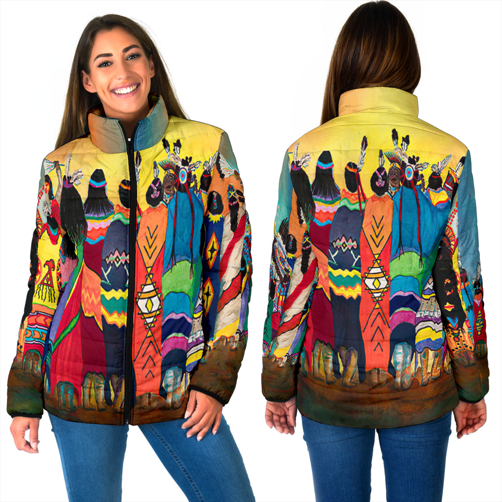 Powwow StoreGBNAT00060 Standing Together Women  Women's Padded Jacket